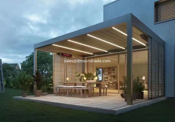 Açık Bahçe Terası Gazebo Popüler Motorlu Alüminyum Yıldızları Pergola